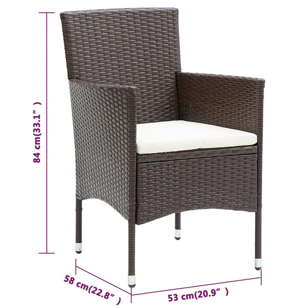 Braune Luigino Outdoor-Esszimmerstühle (4er-Set Polyrattan)