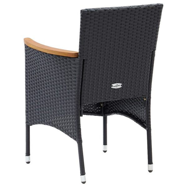 Schwarze Papuc Gartenstühle (4 Stück Polyrattan)
