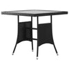 Schwarzer Gartentisch Candiana 80x80x74cm (Polyrattan)