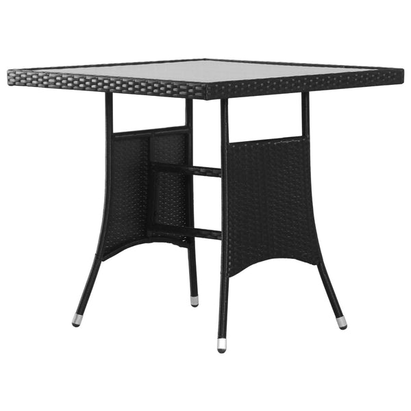 Schwarzer Gartentisch Candiana 80x80x74cm (Polyrattan)