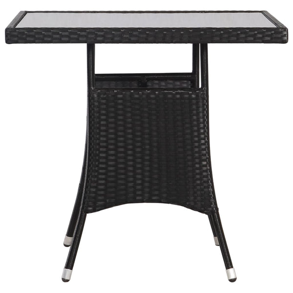 Schwarzer Gartentisch Candiana 80x80x74cm (Polyrattan)