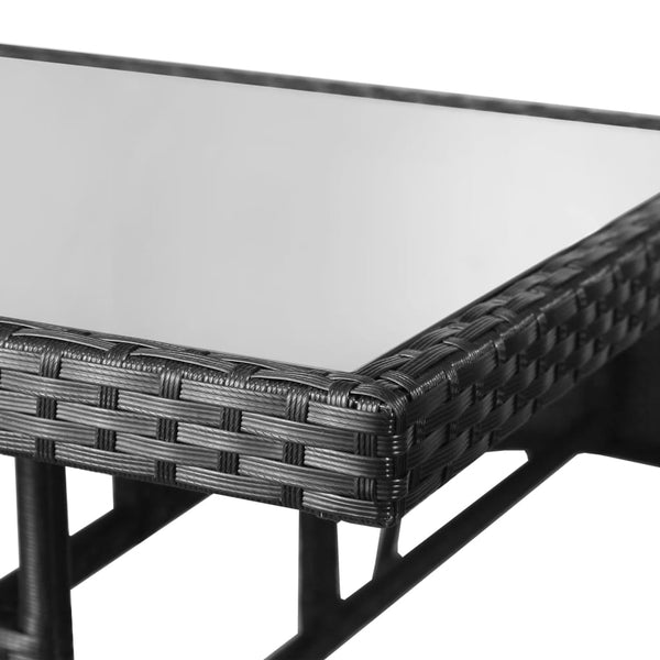 Schwarzer Gartentisch Candiana 80x80x74cm (Polyrattan)