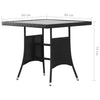Schwarzer Gartentisch Candiana 80x80x74cm (Polyrattan)