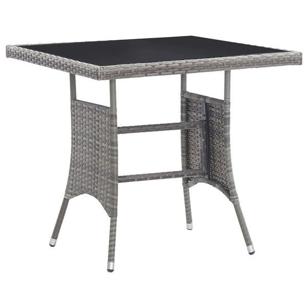 Grauer Gartentisch Fridolin 80x80x74cm (Polyrattan)