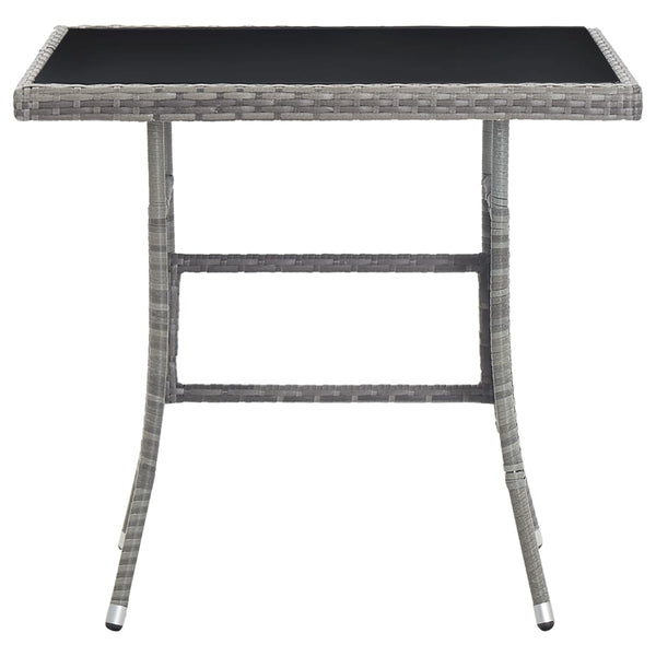 Grauer Gartentisch Fridolin 80x80x74cm (Polyrattan)