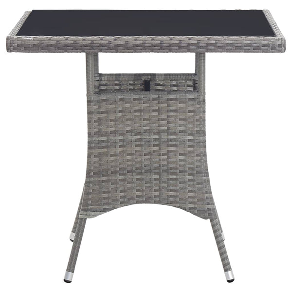 Grauer Gartentisch Fridolin 80x80x74cm (Polyrattan)