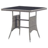 Grauer Gartentisch Fridolin 80x80x74cm (Polyrattan)