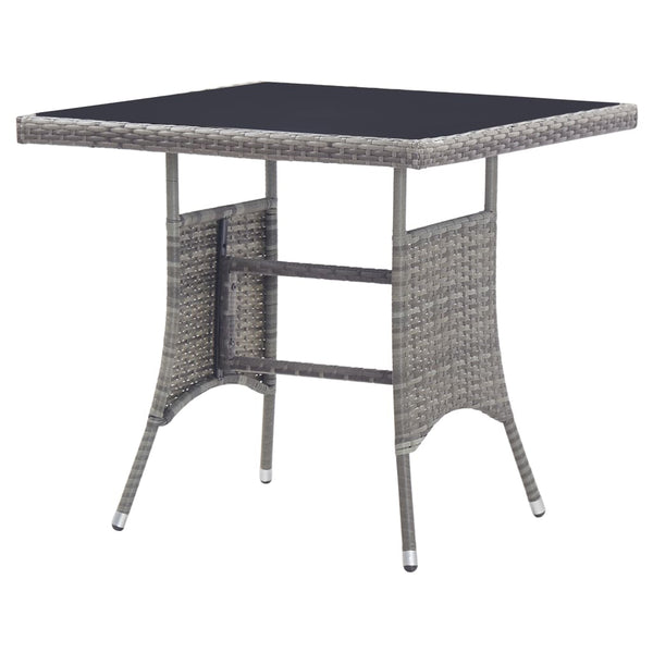 Grauer Gartentisch Fridolin 80x80x74cm (Polyrattan)
