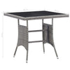 Grauer Gartentisch Fridolin 80x80x74cm (Polyrattan)