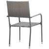 Graue Barb Outdoor-Esszimmerstühle (2er Set stapelbar, Polyrattan)