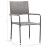 Graue Barb Outdoor-Esszimmerstühle (2er Set stapelbar, Polyrattan)