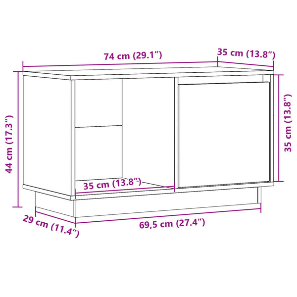 Tv-taso Danau 74x35x44cm (mänty)