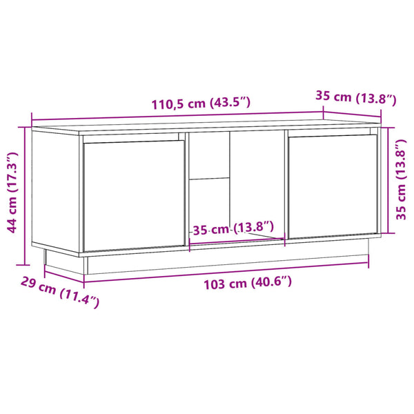 TV-Lowboard Voicana 110,5x35x44cm (Kiefer)