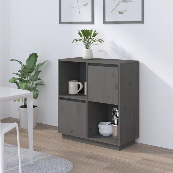 Graues Sideboard Gaftonic 74x35x80cm (Kiefer)