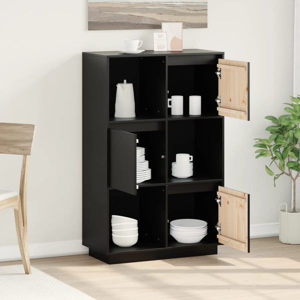 Schwarzer Schrank Toto 74x35x117cm (Kiefer)