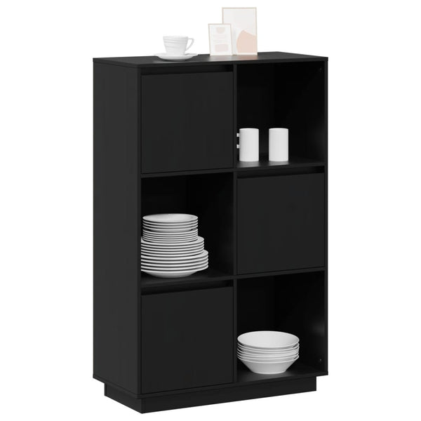 Schwarzer Schrank Toto 74x35x117cm (Kiefer)