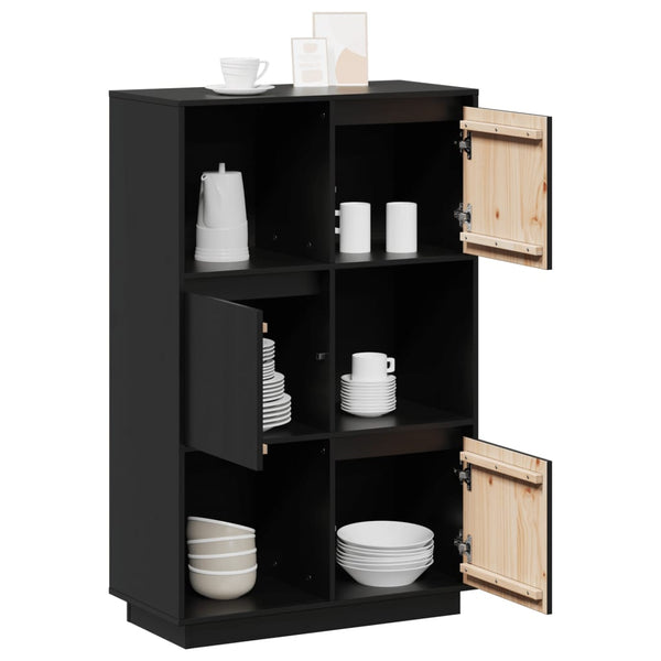 Schwarzer Schrank Toto 74x35x117cm (Kiefer)