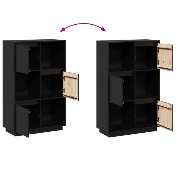 Schwarzer Schrank Toto 74x35x117cm (Kiefer)
