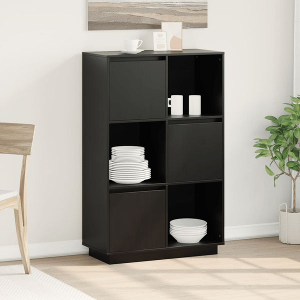 Schwarzer Schrank Toto 74x35x117cm (Kiefer)
