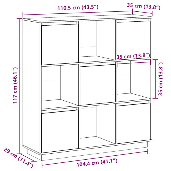 Schrank Fanilia 110,5x35x117cm (Kiefer)