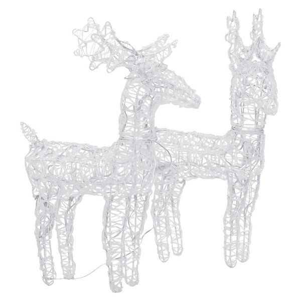Mehrfarbige Weihnachts-Rentiere Kody 80 LED-Lichter (2 Stück Acryl)