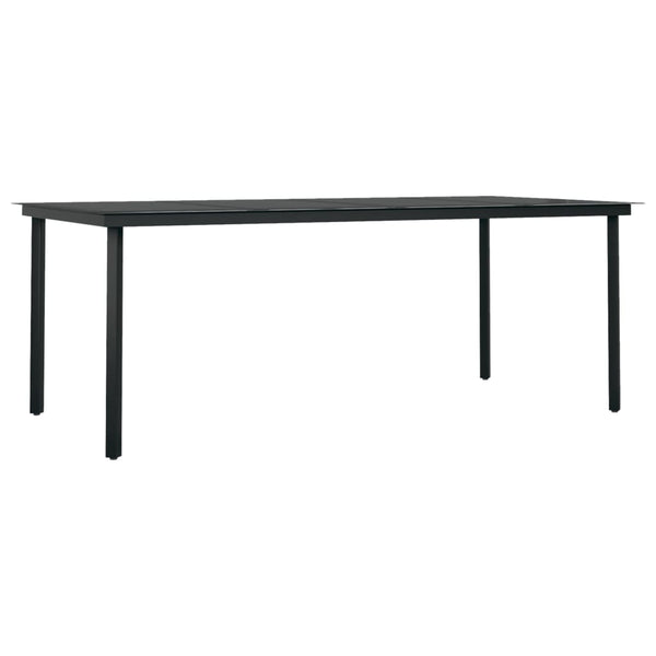 Schwarzer Gartentisch Fressl 200x100x74cm (Stahl und Glas)
