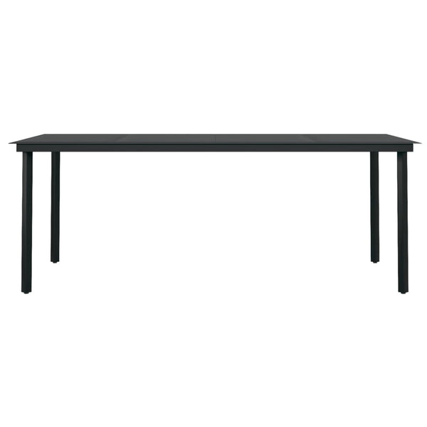 Schwarzer Gartentisch Fressl 200x100x74cm (Stahl und Glas)