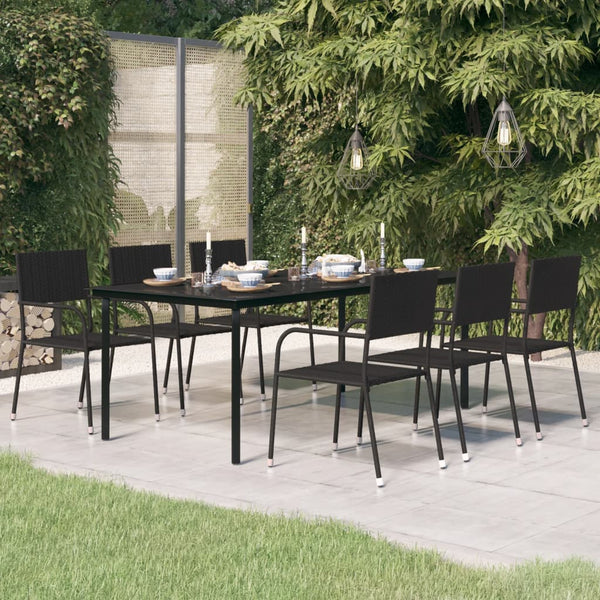 Schwarzer Gartentisch Fressl 200x100x74cm (Stahl und Glas)