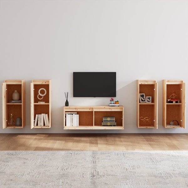 TV-Lowboards Iosa (5 Stk., Kiefer)