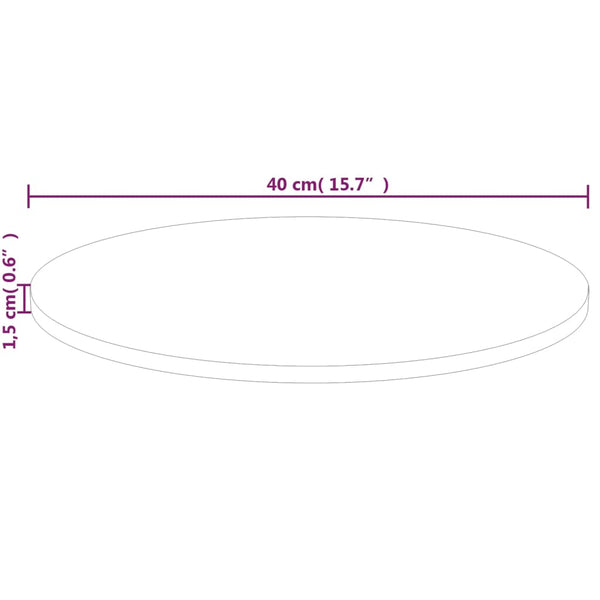 Unbehandelte runde Tischplatte Xantos Ø40x1,5cm (Eiche)