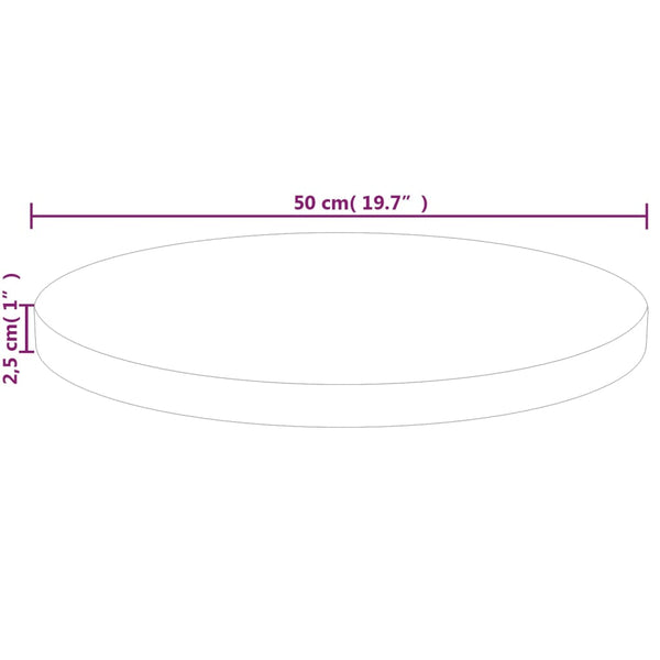 Unbehandelte runde Tischplatte Xantos Ø50x2,5cm (Eiche)