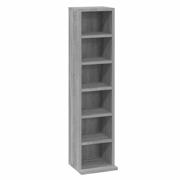 Graues CD-Regal Valyana 21x20x88cm (Holz)