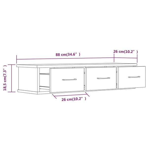 Savutammi tv-seinäkaappi Selvia 88x26x18,5cm (puinen)