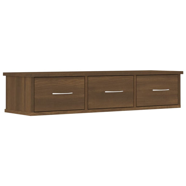 Brauner Eichenholz-TV-Wandschrank Selvia 88x26x18,5cm (Holz)