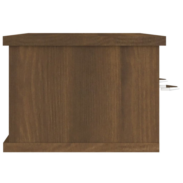 Brauner Eichenholz-TV-Wandschrank Selvia 88x26x18,5cm (Holz)