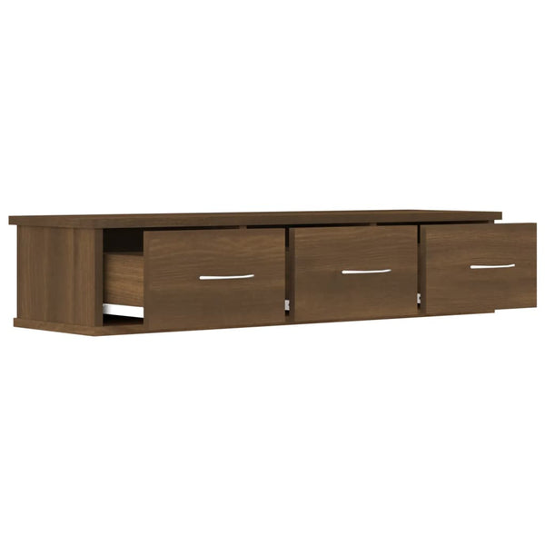 Brauner Eichenholz-TV-Wandschrank Selvia 88x26x18,5cm (Holz)