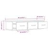 Brauner Eichenholz-TV-Wandschrank Selvia 88x26x18,5cm (Holz)