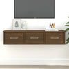 Brauner Eichenholz-TV-Wandschrank Selvia 88x26x18,5cm (Holz)