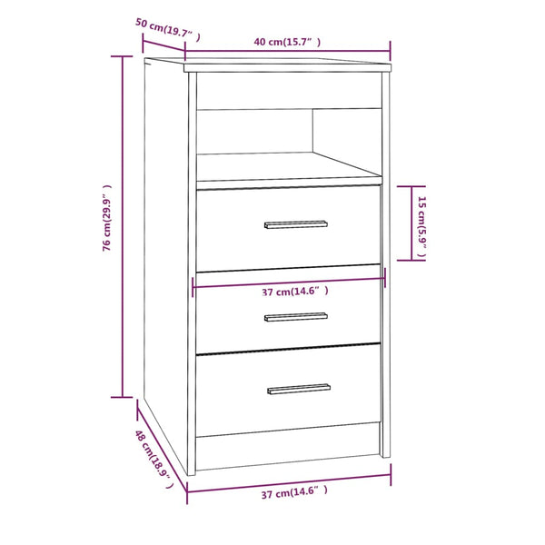 Räuchereichenkommode Slavita 40x50x76cm (Holz)