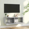 Grauer TV-Wandschrank Jayde 100x30x30cm (Holz)