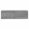 Grauer TV-Wandschrank Jayde 100x30x30cm (Holz)