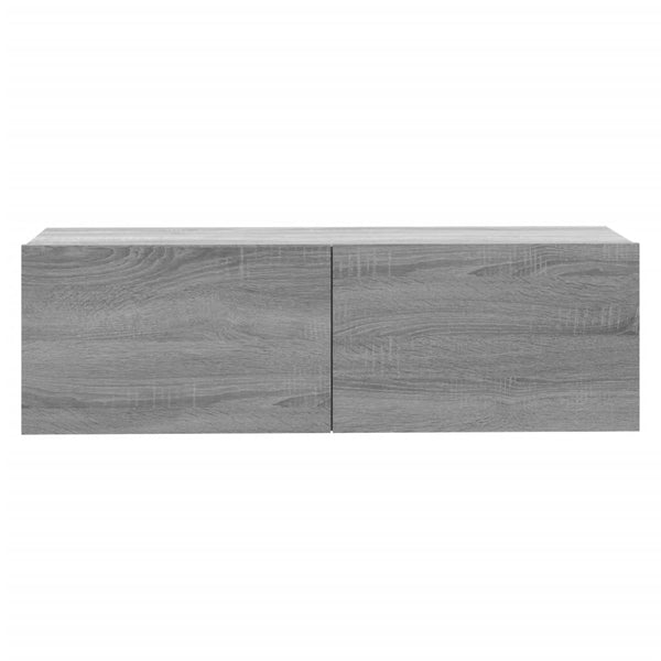 Grauer TV-Wandschrank Jayde 100x30x30cm (Holz)