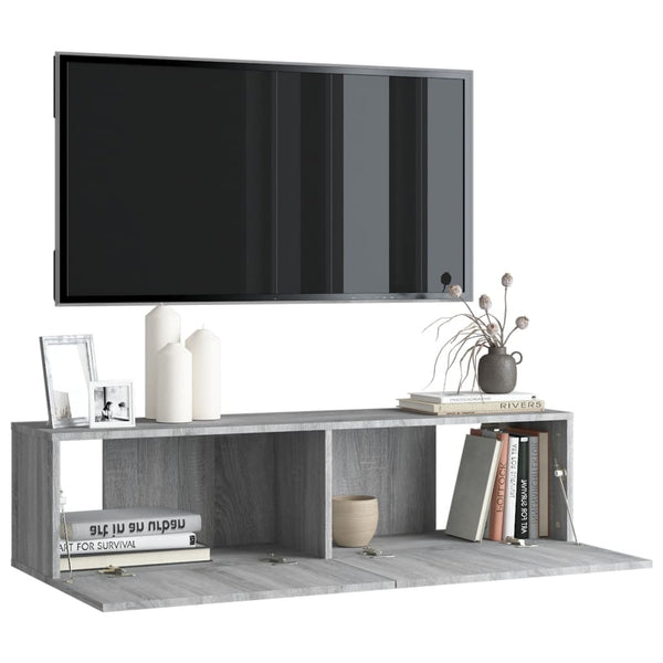 Graues TV-Wandschrank Jayde 120x30x30cm (Holz)