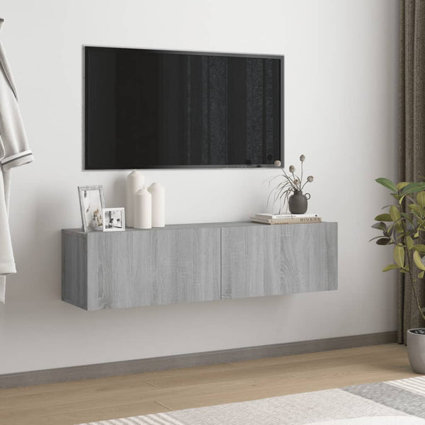 Graues TV-Wandschrank Jayde 120x30x30cm (Holz)