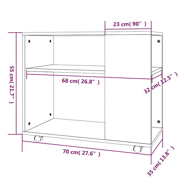 Beistelltisch Veronita aus Rauchereiche 70x35x55cm (Holz)