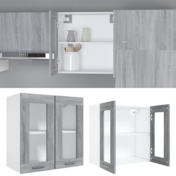 Grauer Hängeschrank Pompilas 60x31x60cm (Holz)