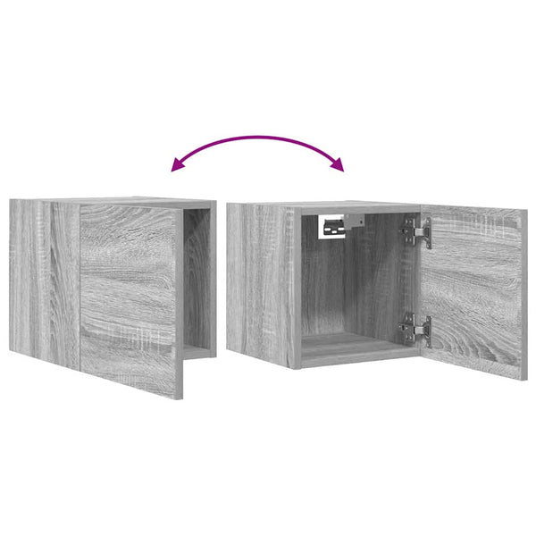 Grauer wandmontierter TV-Schrank Elivia 30,5x30x30cm (Sonoma)