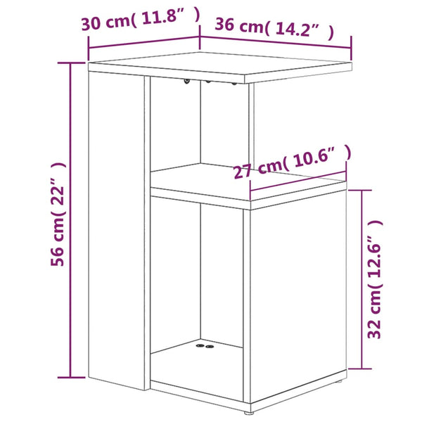 Beistelltisch Savutammi Petkov 36x30x56cm (Holz)