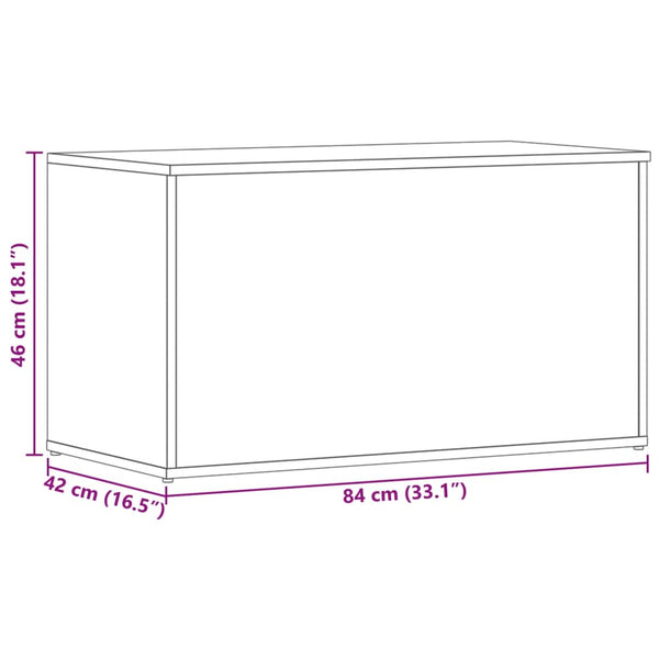 Harmaa säilytysarkku Cimbru 84x42x46cm (puinen)
