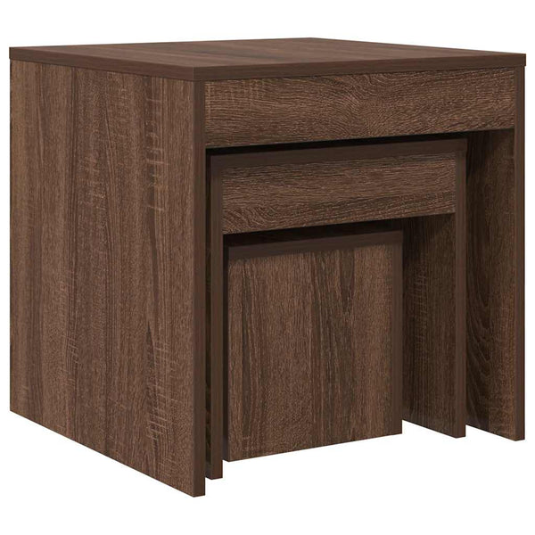 Braune Satztische Mackenzie 3-tlg. (Eiche Holz)